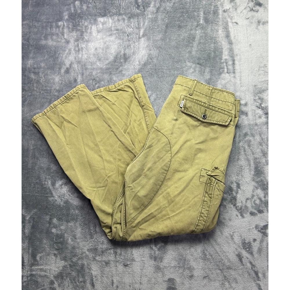 Levis Mens Olive Green Cotton Multi Pocket Gusset Cargo Pants 38x30 Utility